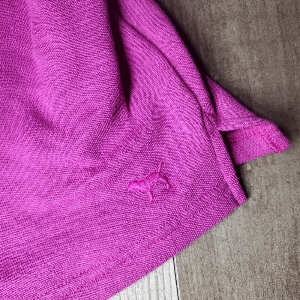 NWT PINK Victoria's Secret Dahlia Magenta Pink Foldover Sweat Shorts Size XL - Picture 12 of 16